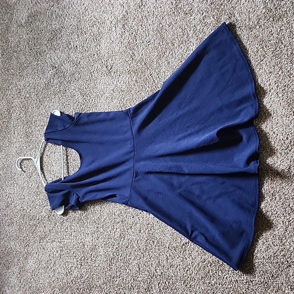 Blue A Line Skater Dress